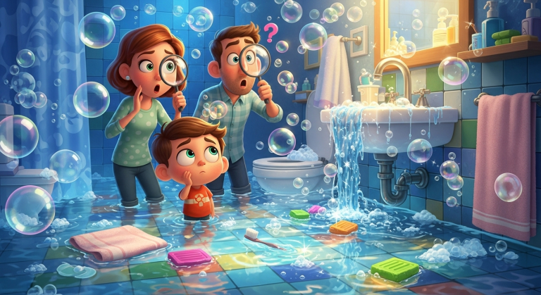 Lach Mal! - Das große Badezimmer-Wasserfall-Mysterium (Background)