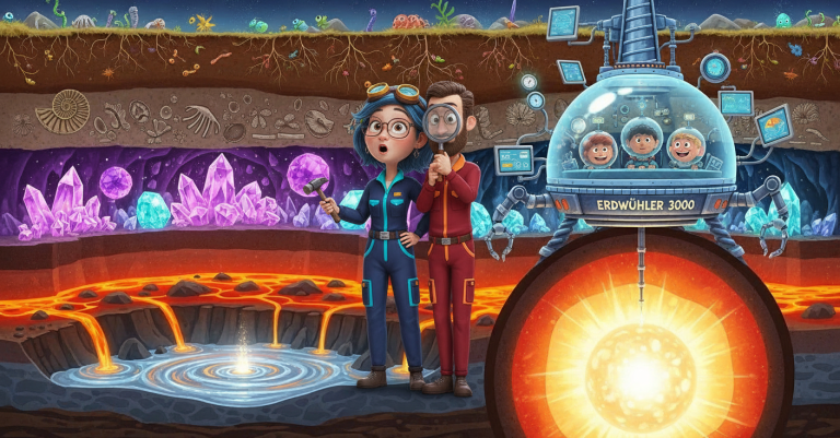 Denk Mal-Erdkernreise mit Bohrmaschine (Custom Background)