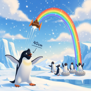 Denk Mal-Pinguine mit Düsenantrieb (Hintergrund)