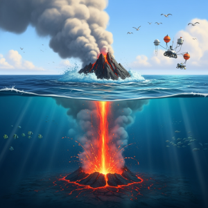 Denk Mal-Vulkanische Geburten im Ozean (Hintergrund)