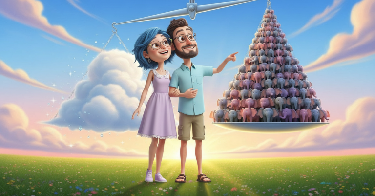 Denk Mal-Wolken mit Elefantengewicht (Custom Background)