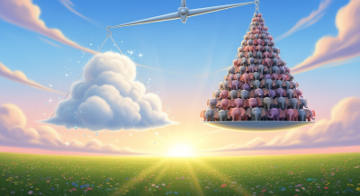 Denk Mal-Wolken mit Elefantengewicht (Background)